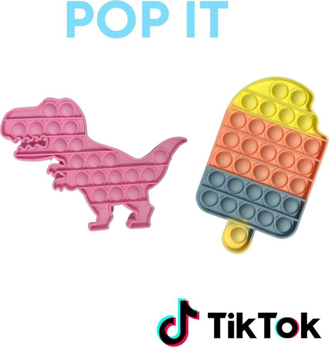 POP IT  Dino Roze & ijs Pop it Fidget toys| Tiktoktrend 2021 | Goedkope pop it